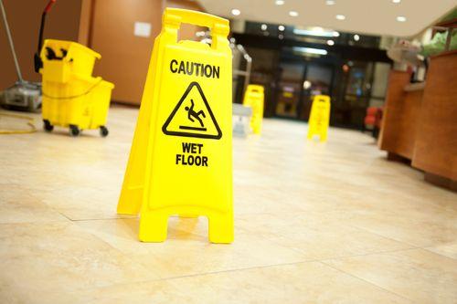 Janitorial wet floor sign